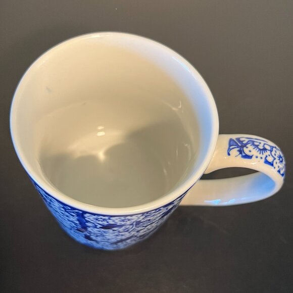 TWO’S COMPANY Chinoiserie Chintz Pattern Cobalt Blue & White Chinzware Mug - Picture 8 of 10